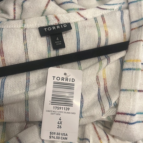 TORRID CARDIGAN WHITE MULTICOLORED SIZE 4X - Picture 6 of 8